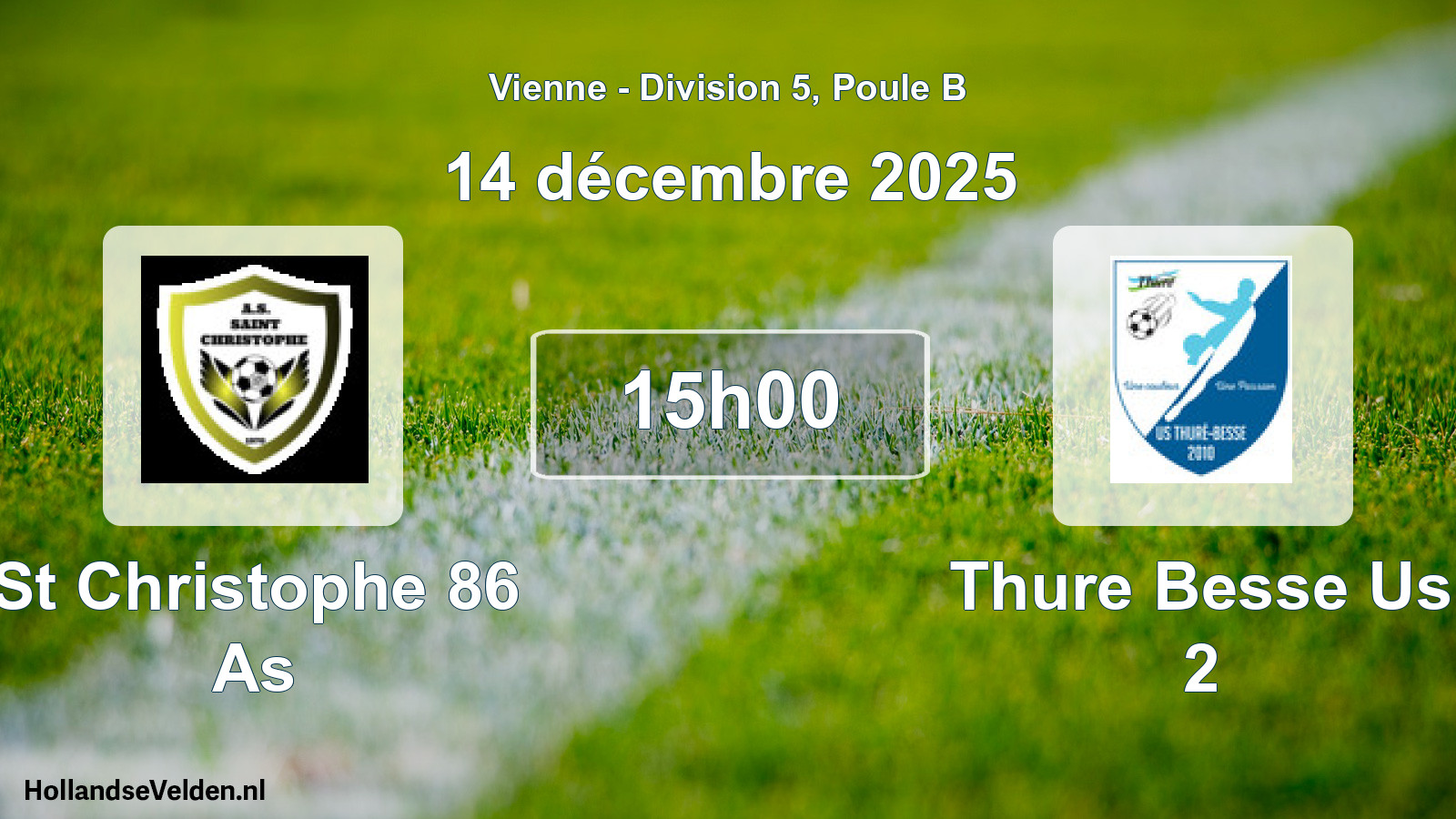 Geplande wedstrijd: St Christophe 86 As - Thure Besse Us 2 (14 december 2025)