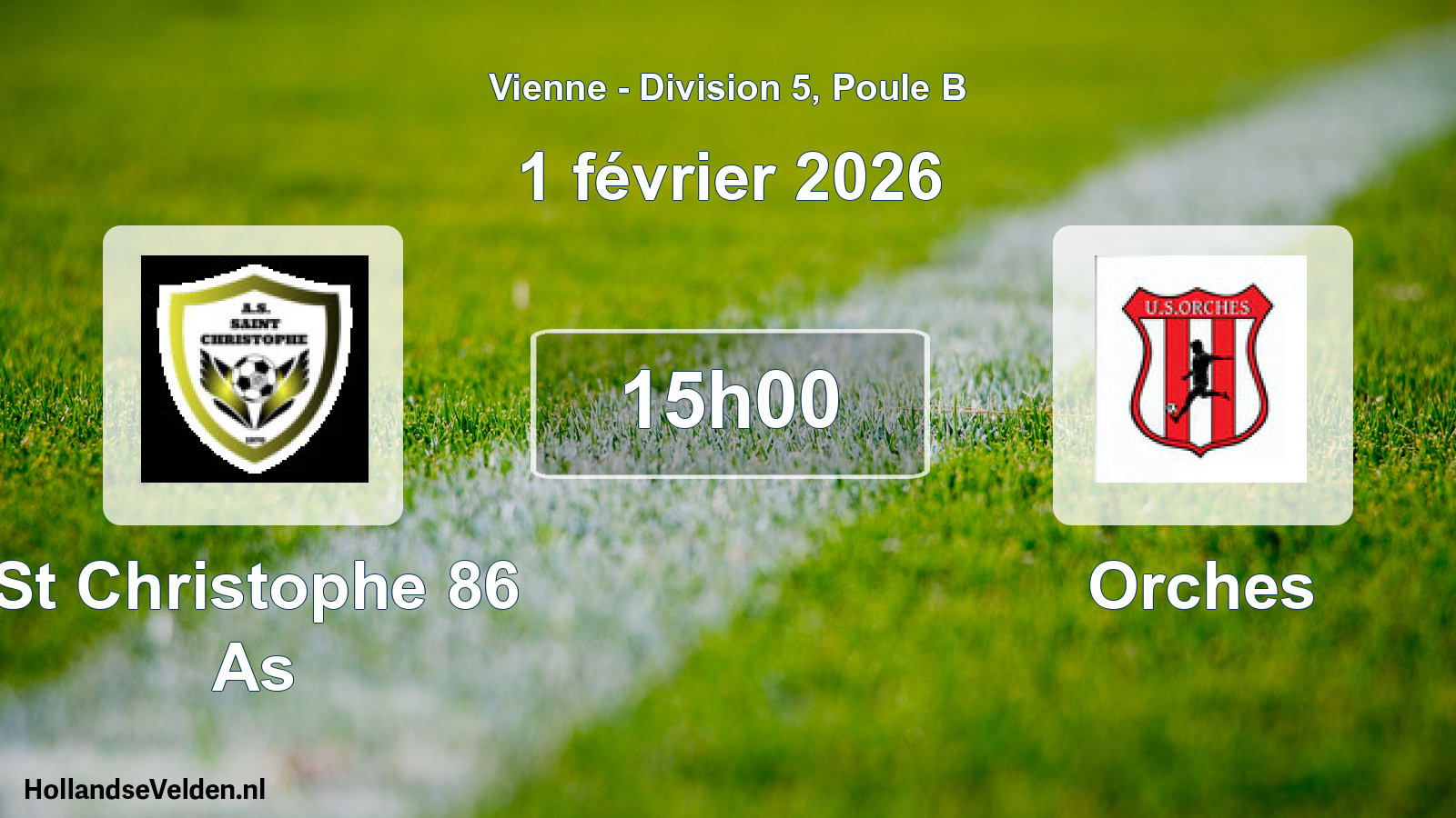 Geplande wedstrijd: St Christophe 86 As - Orches (1 février 2026)