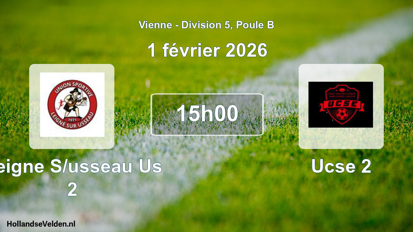Geplande wedstrijd: Leigne S/usseau Us 2 - Ucse 2 (1 februari 2026)