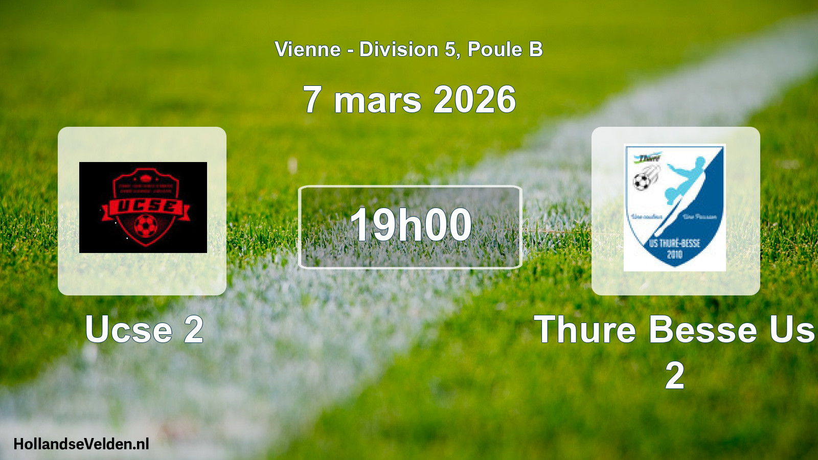 Geplande wedstrijd: Ucse 2 - Thure Besse Us 2 (7 mars 2026)