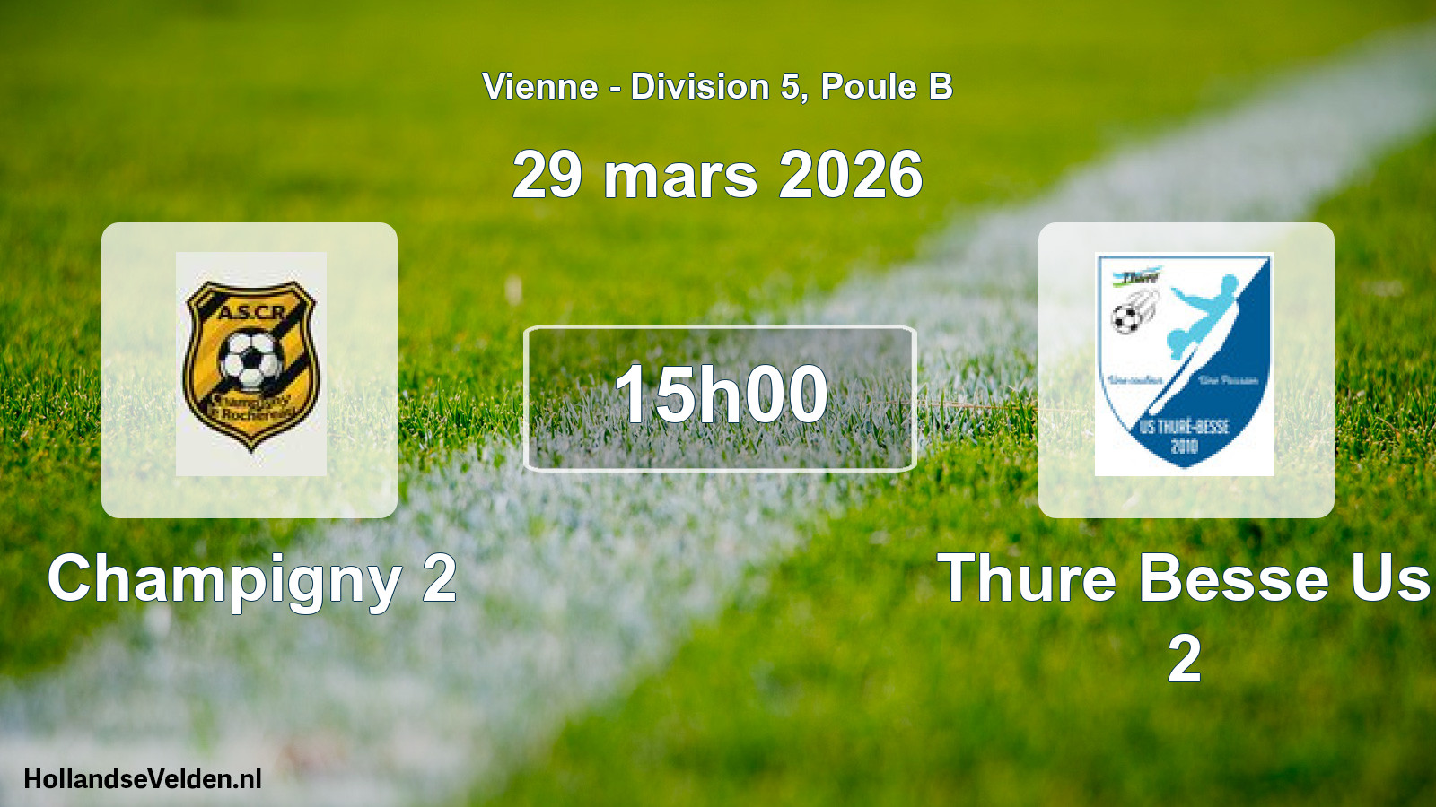 Geplande wedstrijd: Champigny 2 - Thure Besse Us 2 (29 mars 2026)