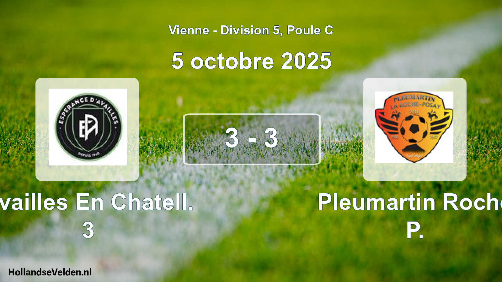 Gespeelde wedstrijd: Availles En Chatell. 3 - Pleumartin Roche P. 3 - 3 (5 octobre 2025)