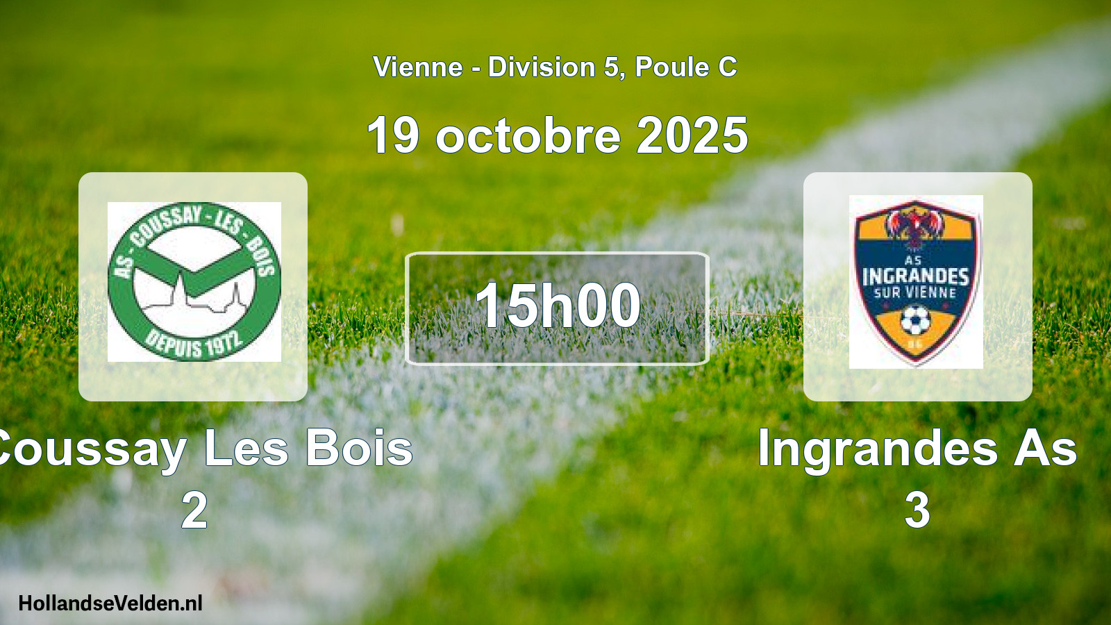 Geplande wedstrijd: Coussay Les Bois 2 - Ingrandes As 3 (19 octobre 2025)