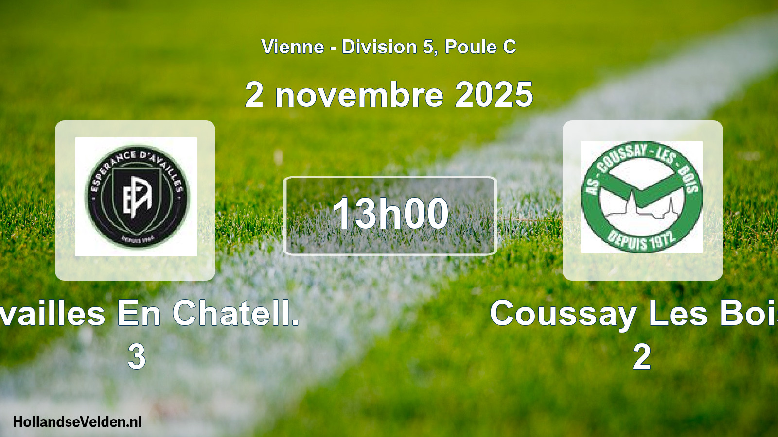 Geplande wedstrijd: Availles En Chatell. 3 - Coussay Les Bois 2 (2 novembre 2025)