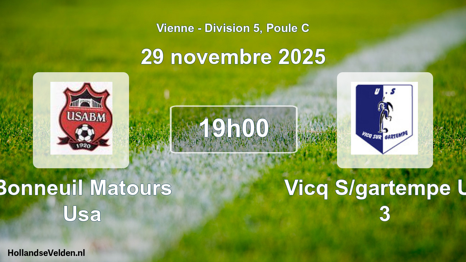 Geplande wedstrijd: Bonneuil Matours Usa - Vicq S/gartempe Us 3 (29 novembre 2025)