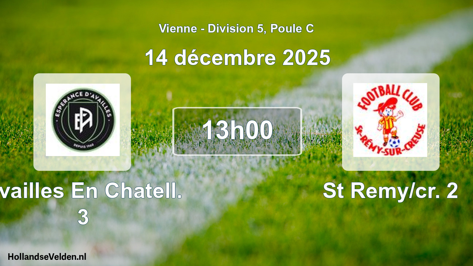 Geplande wedstrijd: Availles En Chatell. 3 - St Remy/cr. 2 (14 décembre 2025)