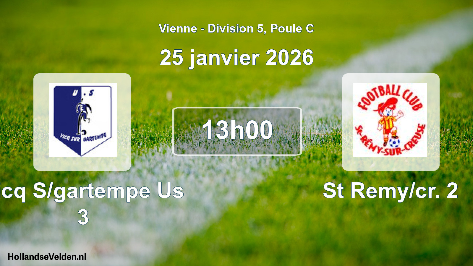 Geplande wedstrijd: Vicq S/gartempe Us 3 - St Remy/cr. 2 (25 janvier 2026)
