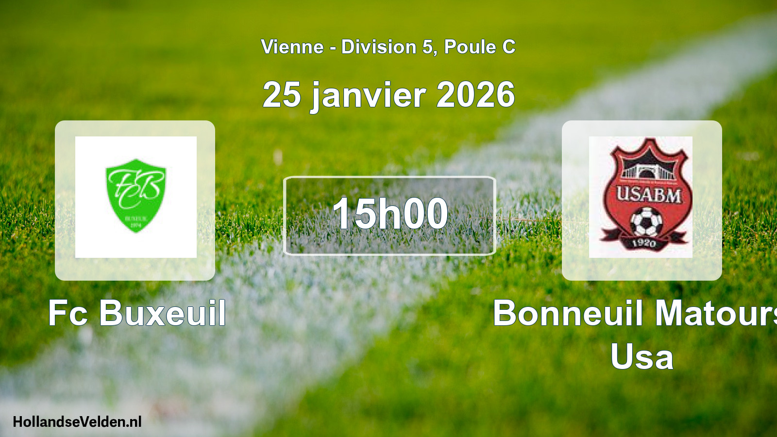 Geplande wedstrijd: Fc Buxeuil - Bonneuil Matours Usa (25 januari 2026)