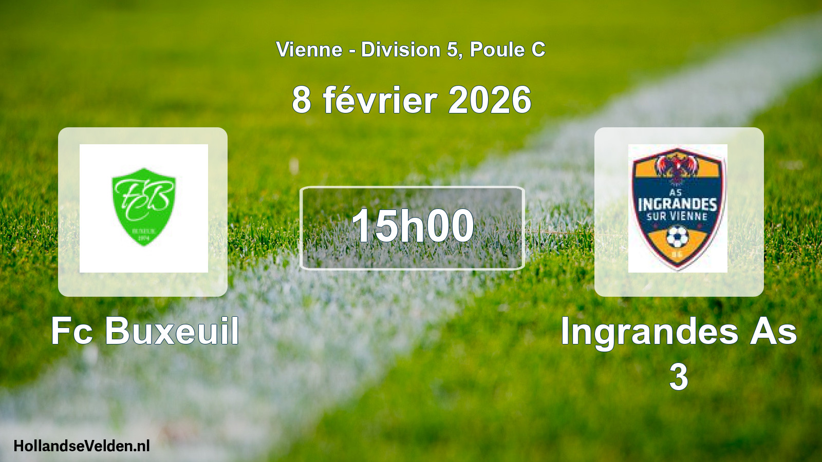 Geplande wedstrijd: Fc Buxeuil - Ingrandes As 3 (8 février 2026)