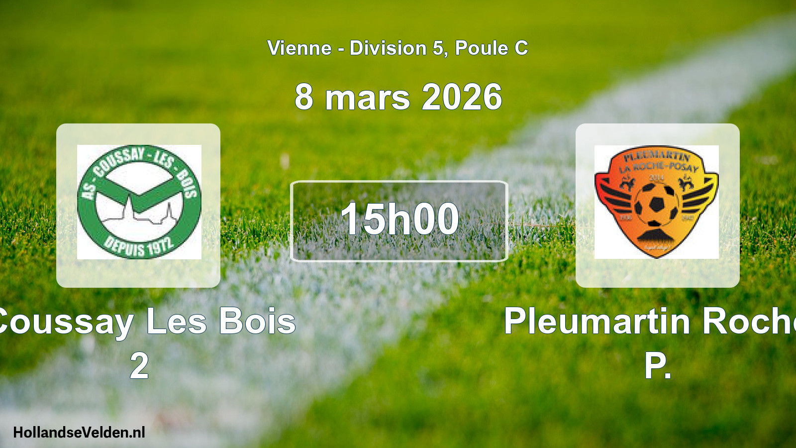 Geplande wedstrijd: Coussay Les Bois 2 - Pleumartin Roche P. (8 mars 2026)