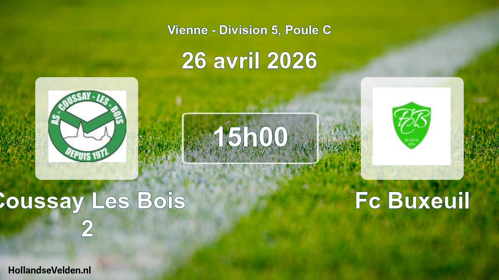 Geplande wedstrijd: Coussay Les Bois 2 - Fc Buxeuil (26 avril 2026)