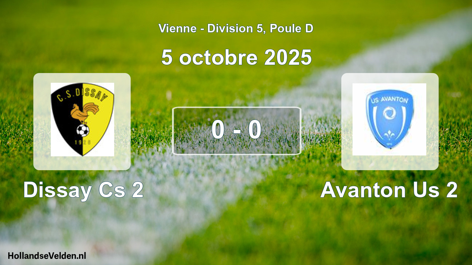 Total number of matches played: Dissay Cs 2 - Avanton Us 2 0 - 0 (5 October 2025)