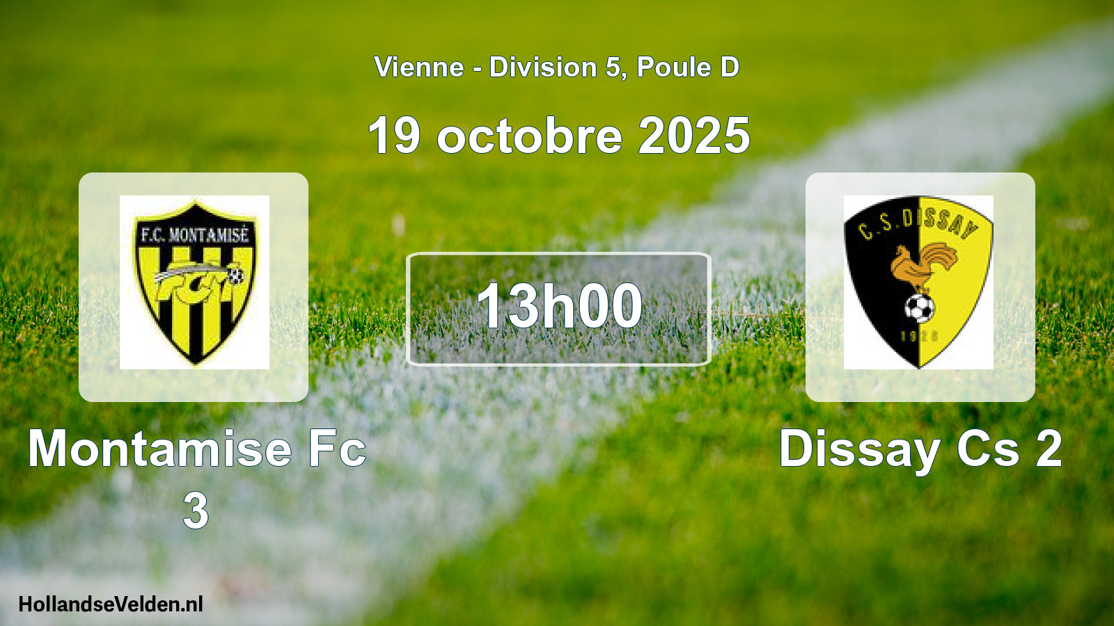 Geplande wedstrijd: Montamise Fc 3 - Dissay Cs 2 (19 oktober 2025)