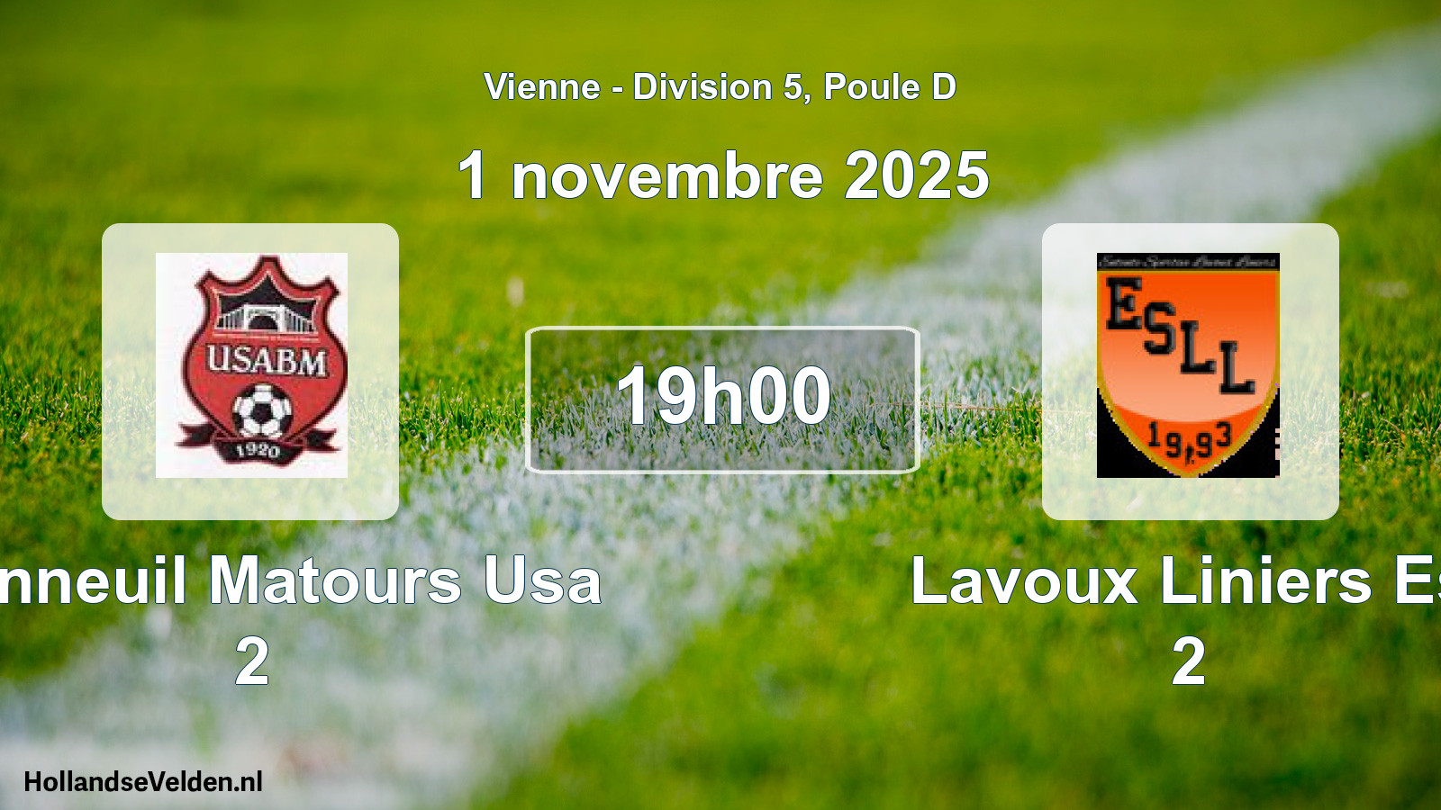 Geplande wedstrijd: Bonneuil Matours Usa 2 - Lavoux Liniers Es 2 (1 novembre 2025)