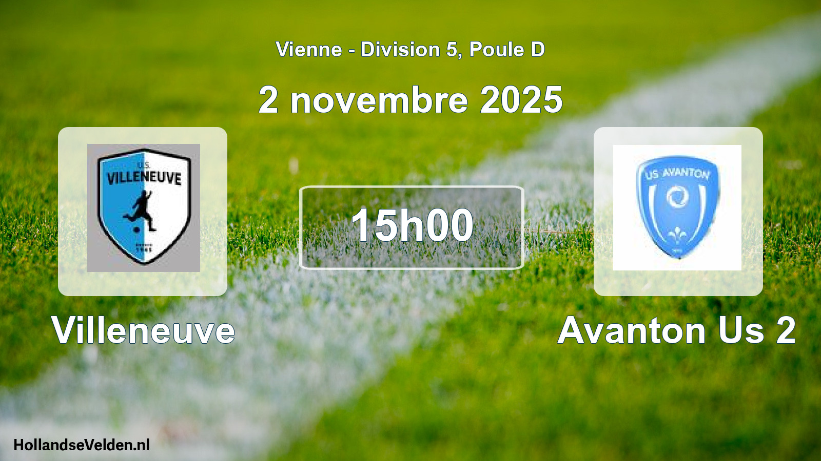 Geplande wedstrijd: Villeneuve - Avanton Us 2 (2 novembre 2025)