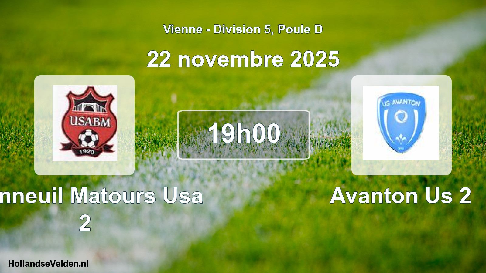 Geplande wedstrijd: Bonneuil Matours Usa 2 - Avanton Us 2 (22 novembre 2025)