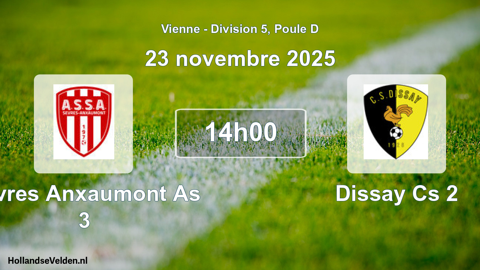 Scheduled Match: Sevres Anxaumont As 3 - Dissay Cs 2 (23 November 2025)