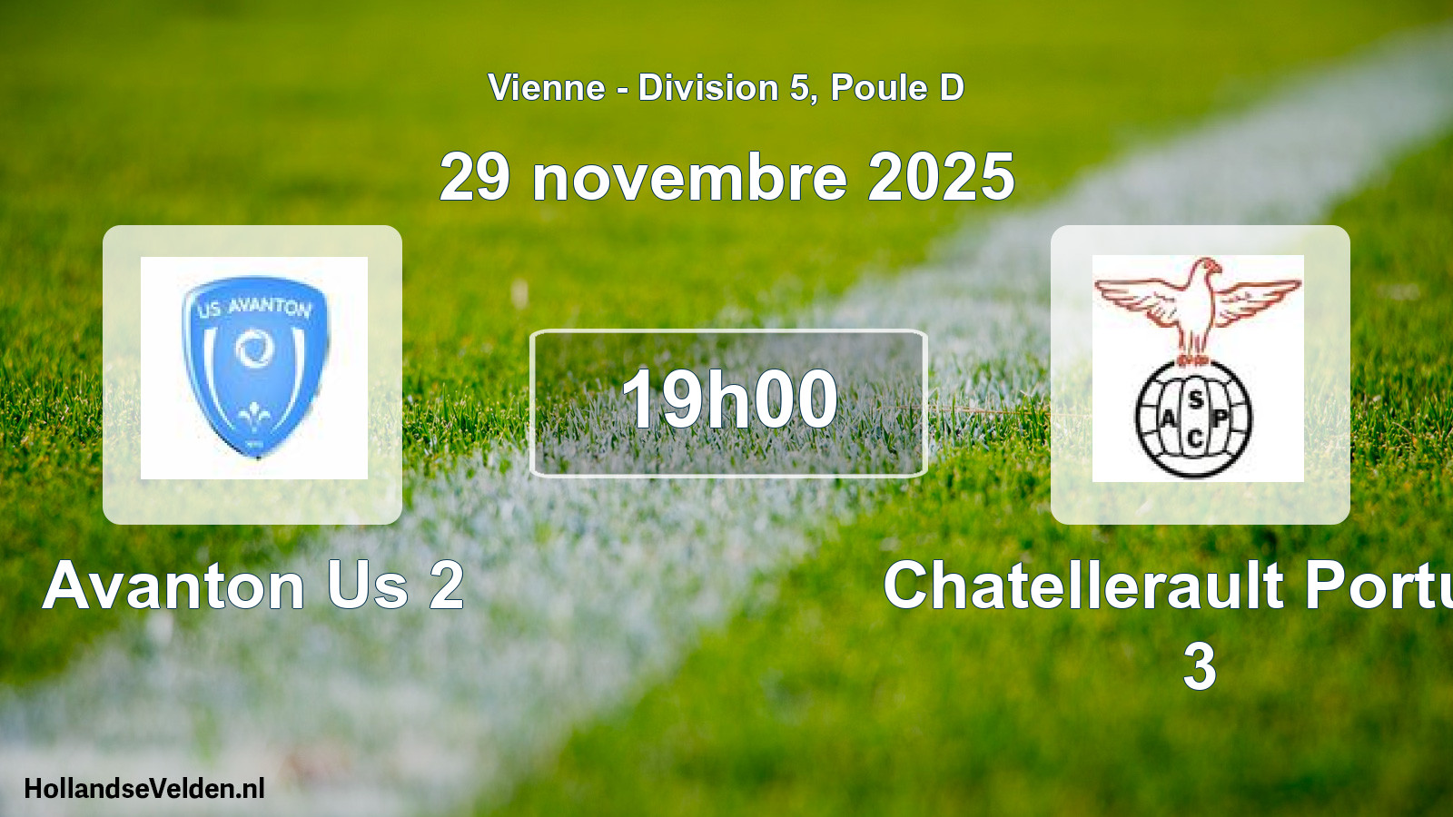 Geplande wedstrijd: Avanton Us 2 - Chatellerault Portug 3 (29 novembre 2025)