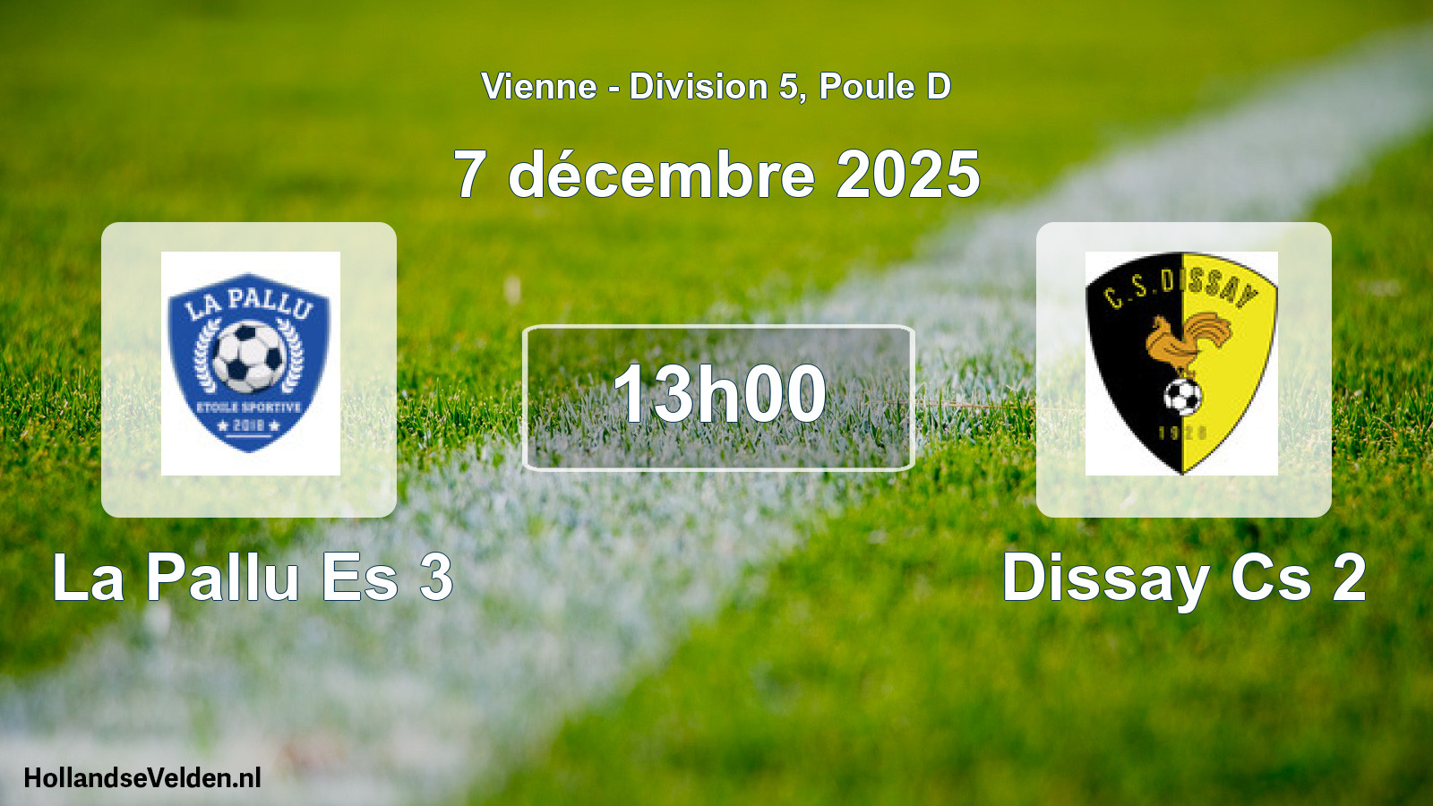 Geplande wedstrijd: La Pallu Es 3 - Dissay Cs 2 (7 décembre 2025)
