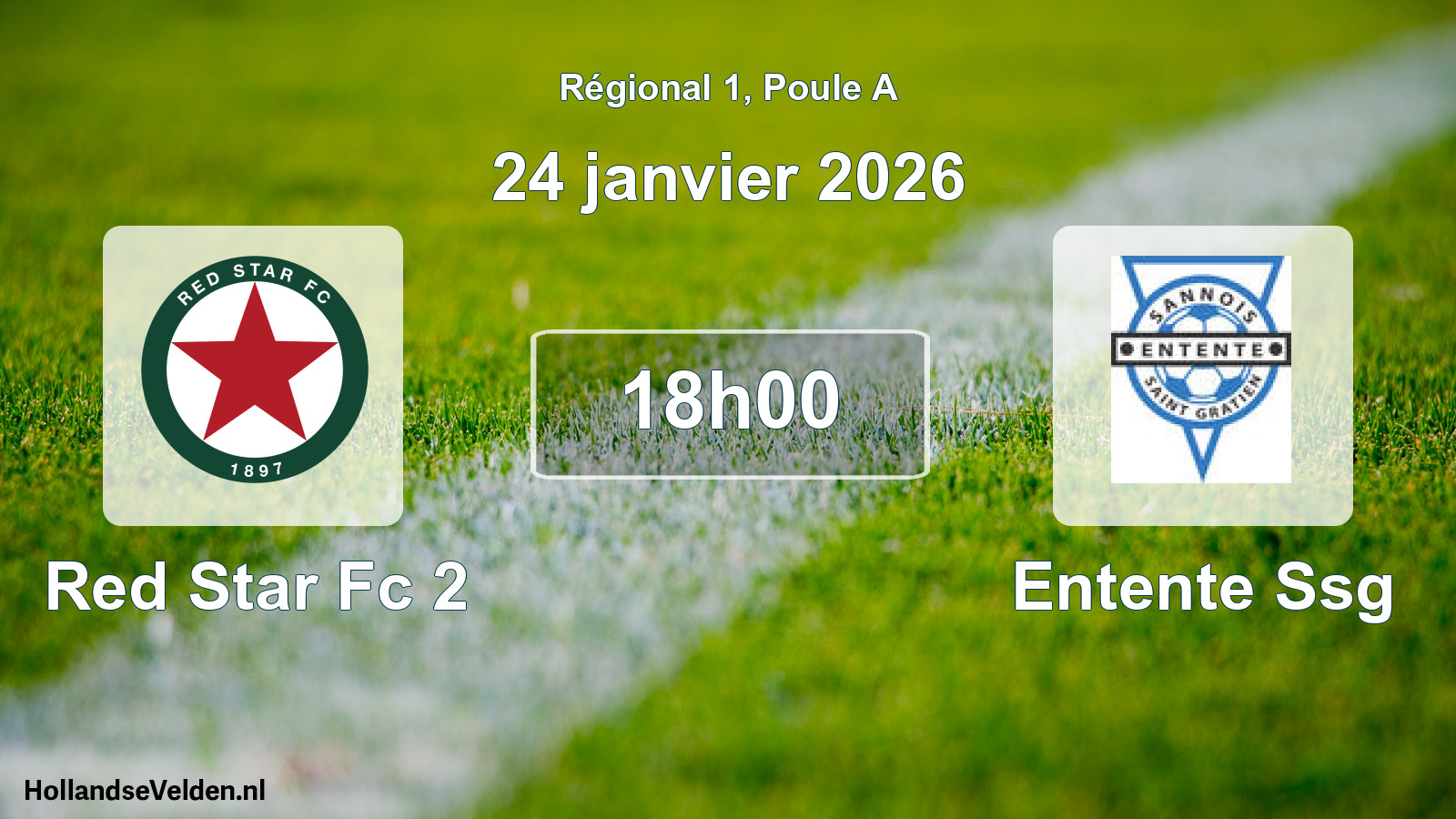 Geplande wedstrijd: Red Star Fc 2 - Entente Ssg (24 janvier 2026)