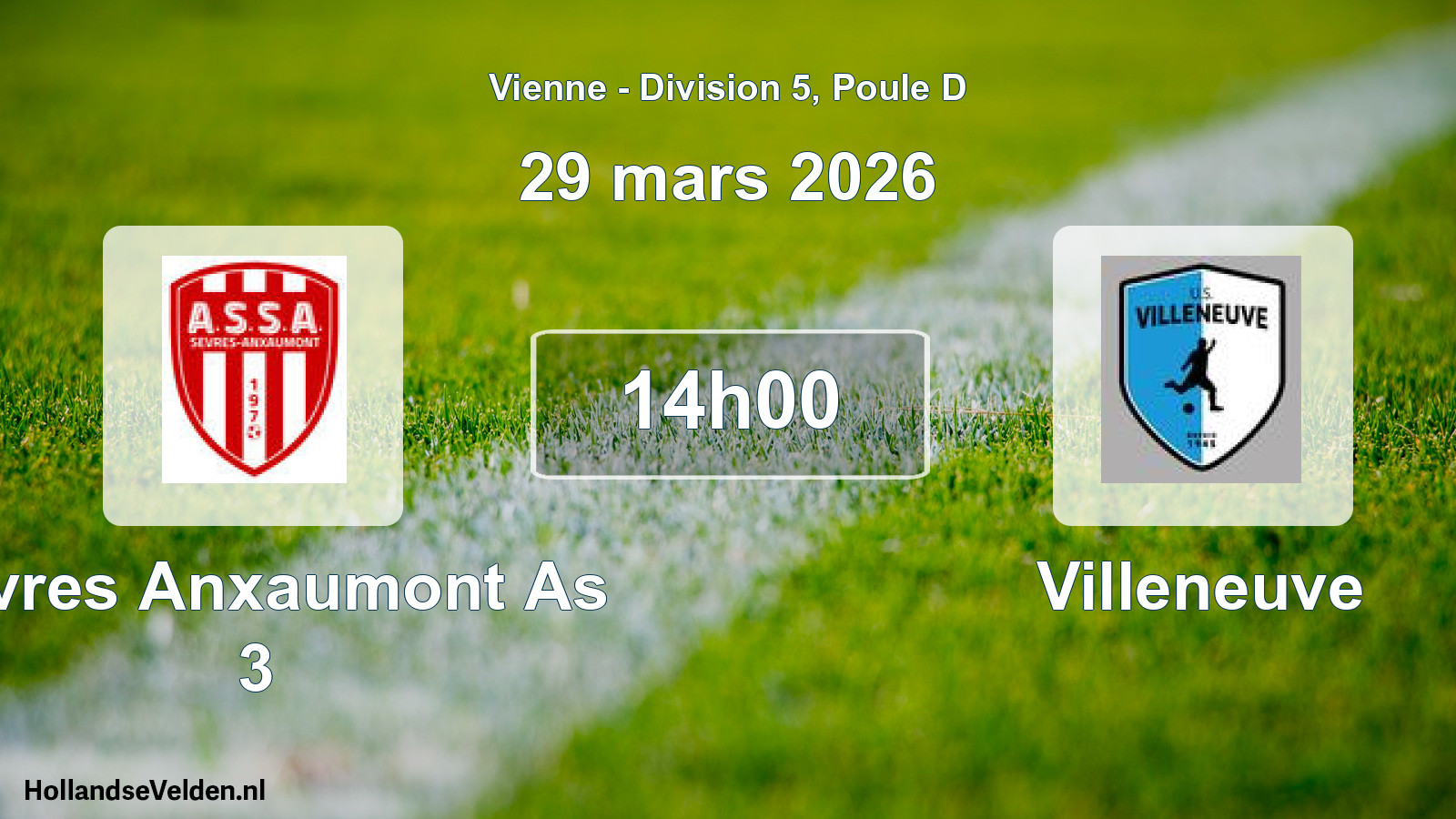 Scheduled Match: Sevres Anxaumont As 3 - Villeneuve (29 March 2026)