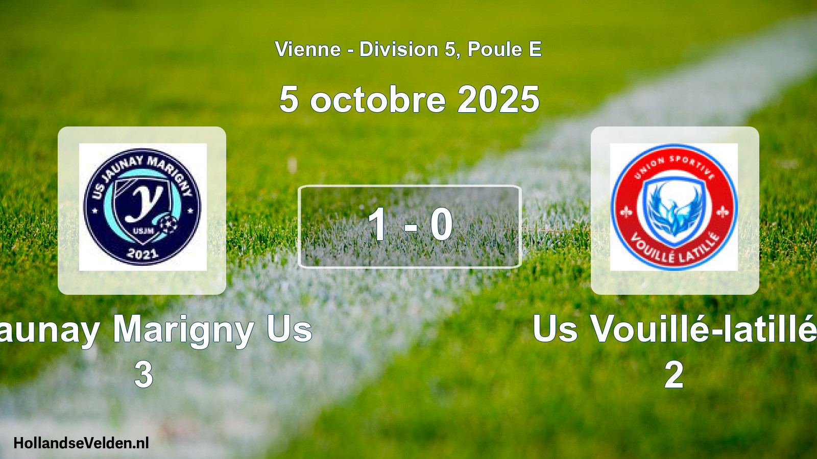 Total number of matches played: Jaunay Marigny Us 3 - Us Vouillé-latillé 2 1 - 0 (5 October 2025)
