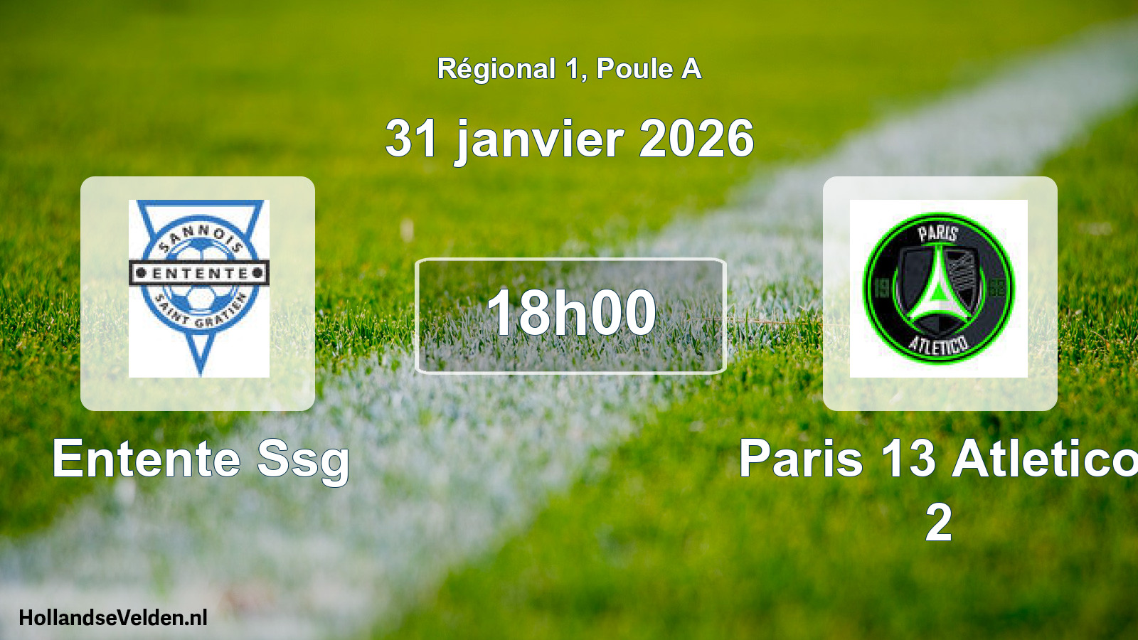 Scheduled Match: Entente Ssg - Paris 13 Atletico 2 (31 January 2026)