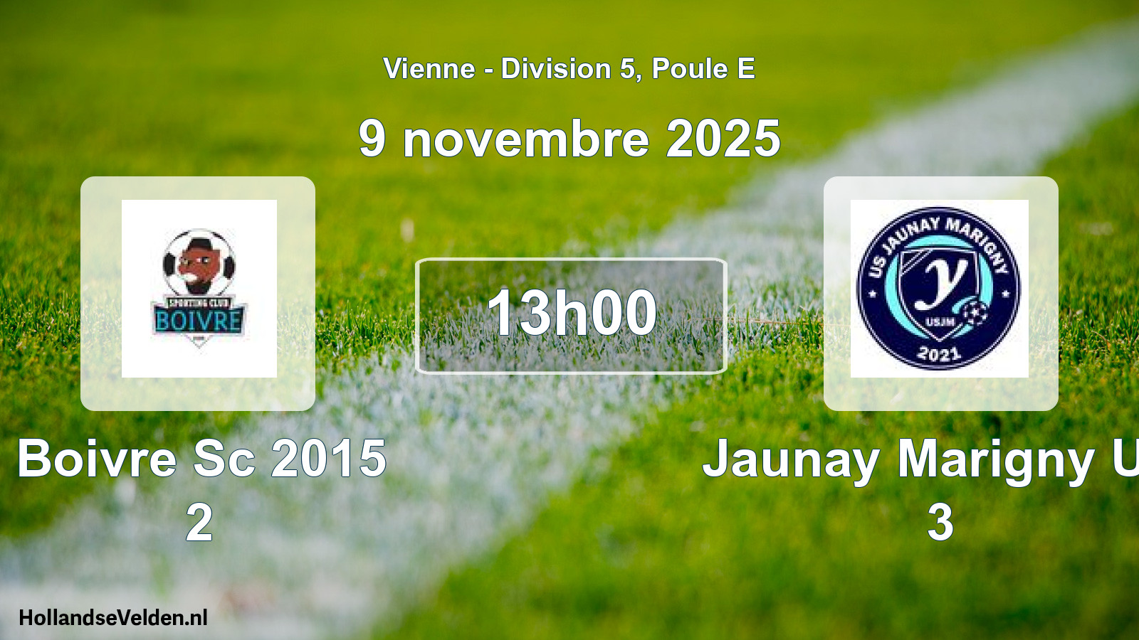 Geplande wedstrijd: Boivre Sc 2015 2 - Jaunay Marigny Us 3 (9 novembre 2025)
