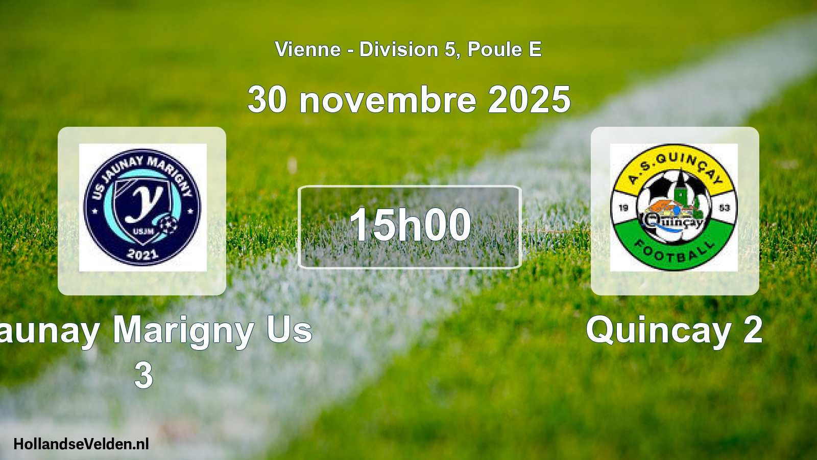Geplande wedstrijd: Jaunay Marigny Us 3 - Quincay 2 (30 novembre 2025)