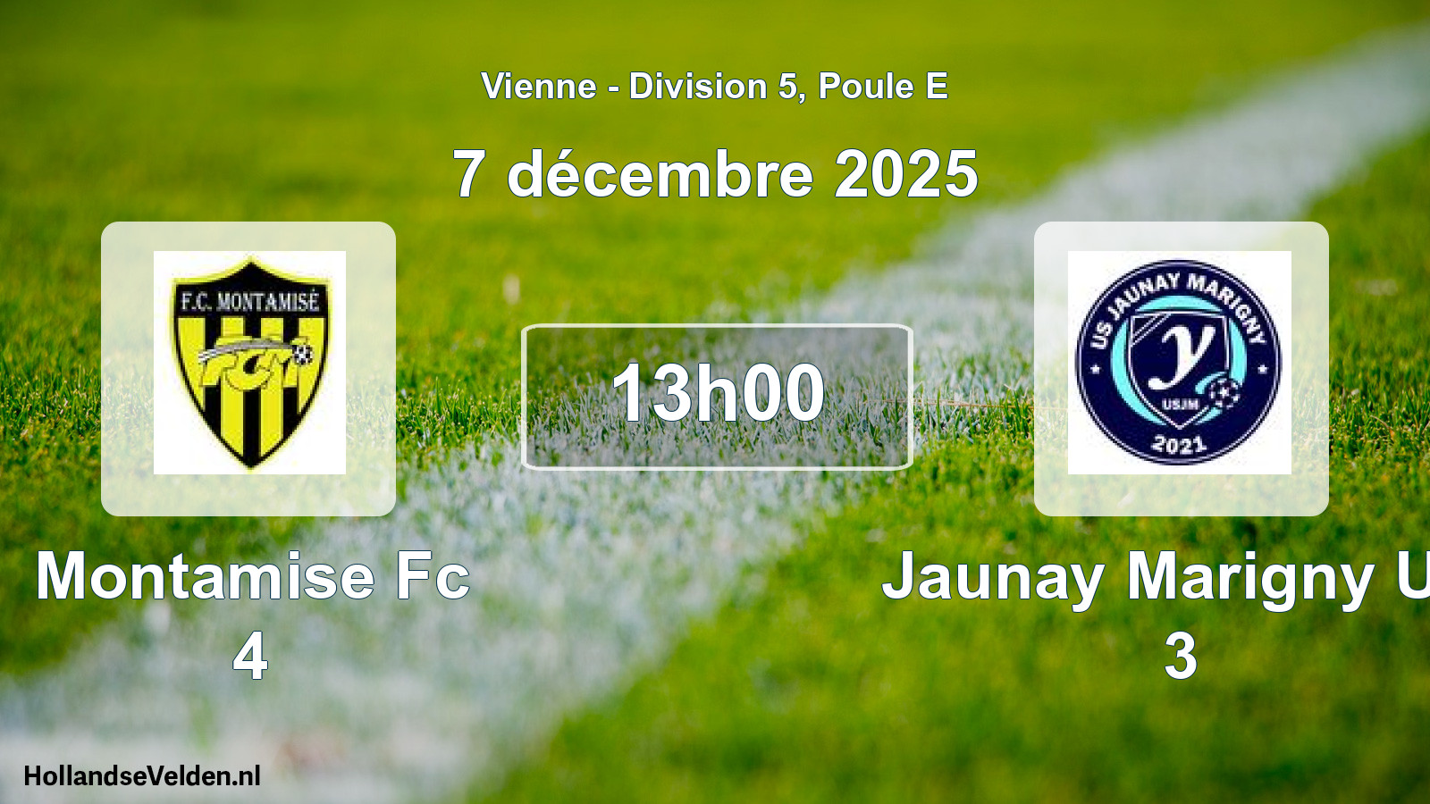 Geplande wedstrijd: Montamise Fc 4 - Jaunay Marigny Us 3 (7 december 2025)