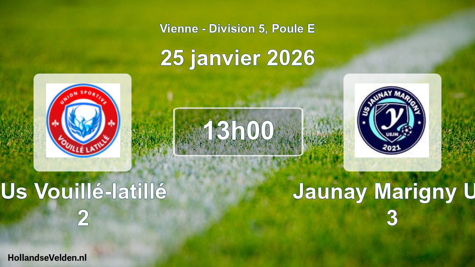 Geplande wedstrijd: Us Vouillé-latillé 2 - Jaunay Marigny Us 3 (25 januari 2026)