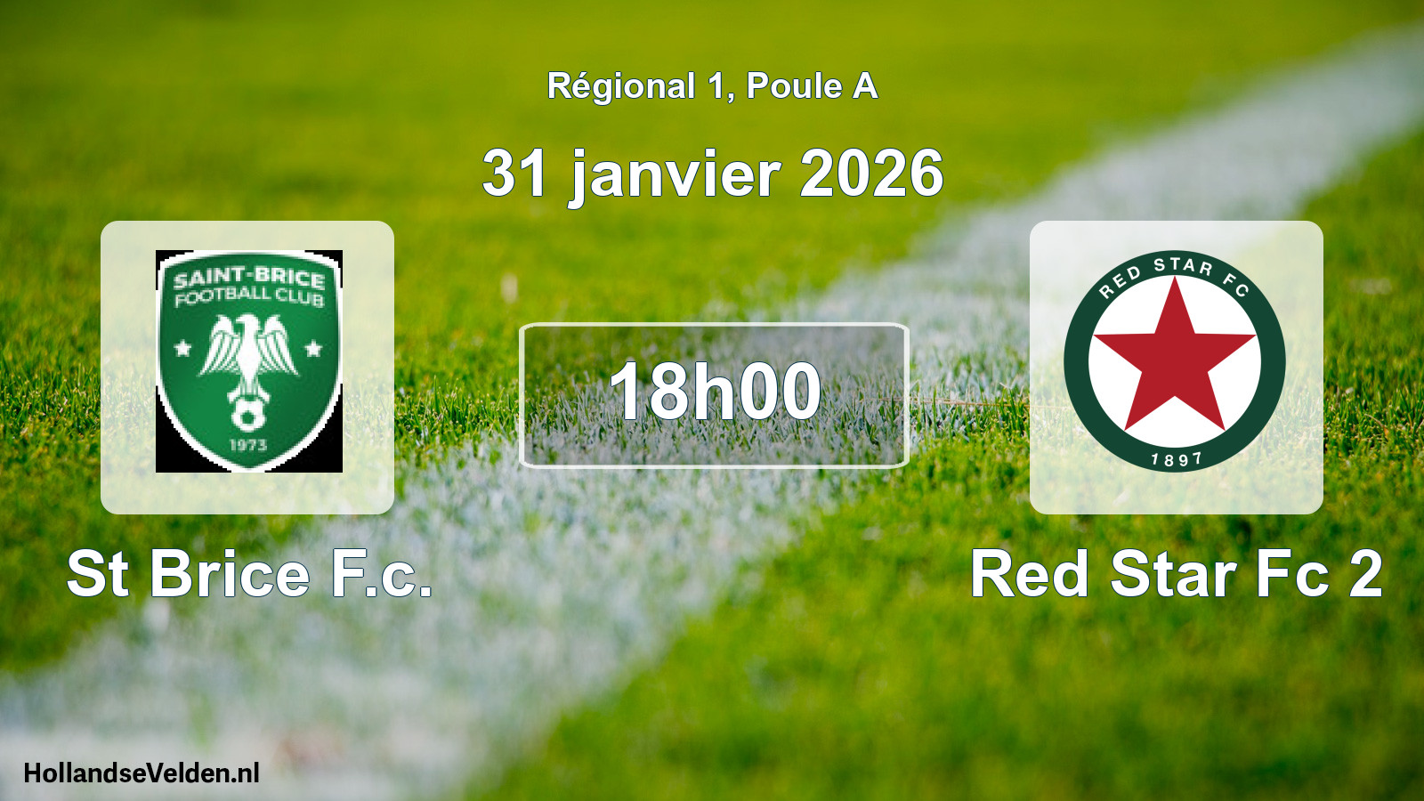 Geplande wedstrijd: St Brice F.c. - Red Star Fc 2 (31 januari 2026)