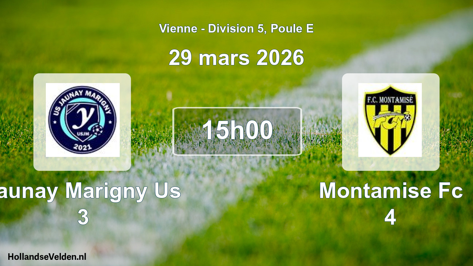 Geplande wedstrijd: Jaunay Marigny Us 3 - Montamise Fc 4 (29 maart 2026)