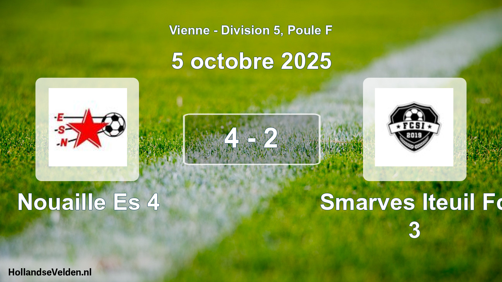 Gespeelde wedstrijd: Nouaille Es 4 - Smarves Iteuil Fc 3 4 - 2 (5 octobre 2025)
