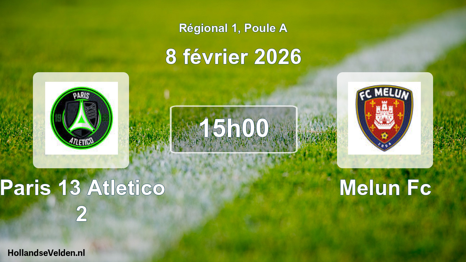 Geplande wedstrijd: Paris 13 Atletico 2 - Melun Fc (8 februari 2026)