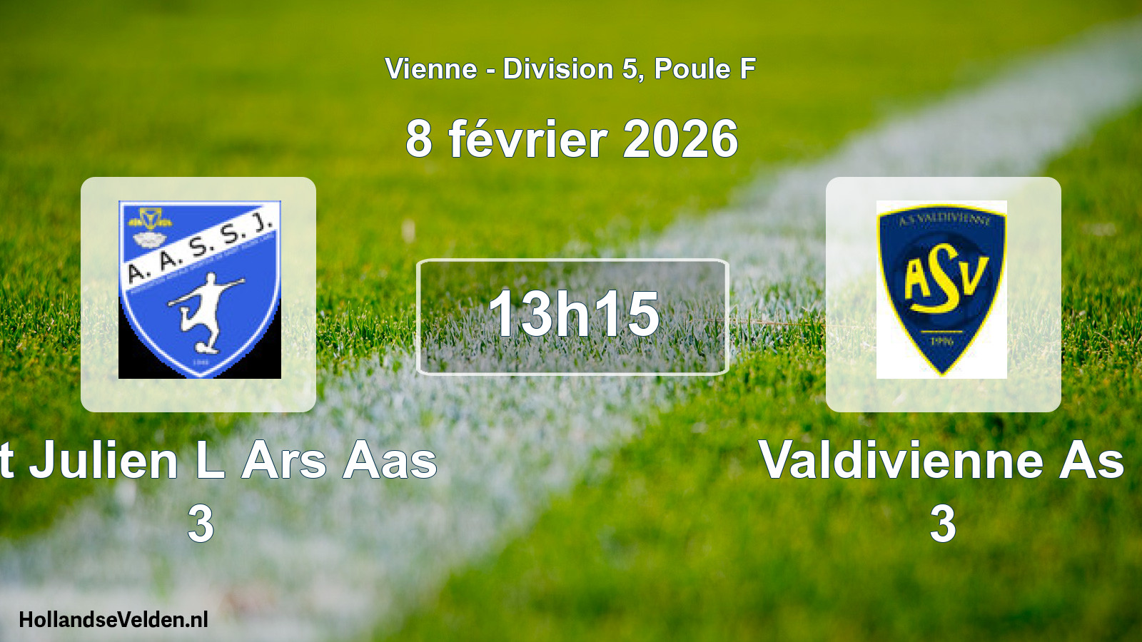Geplande wedstrijd: St Julien L Ars Aas 3 - Valdivienne As 3 (8 février 2026)