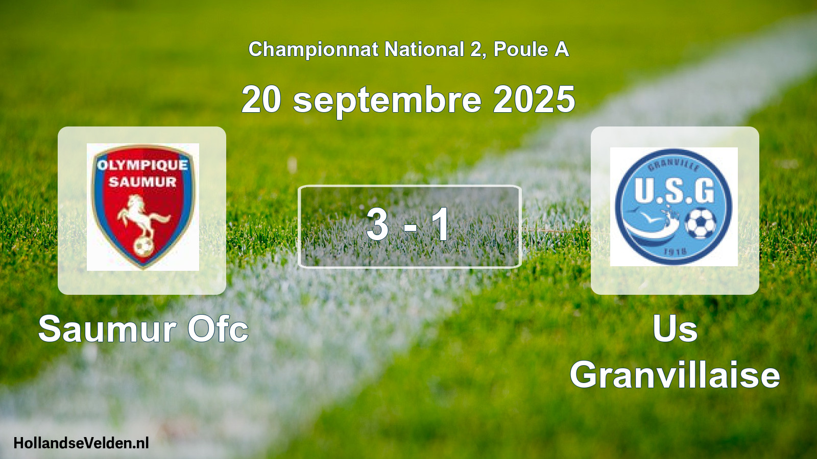 Gespeelde wedstrijd: Saumur Ofc - Us Granvillaise 3 - 1 (20 september 2025)