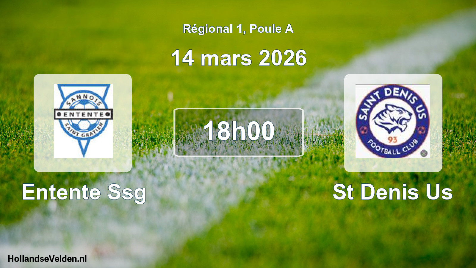Geplande wedstrijd: Entente Ssg - St Denis Us (14 mars 2026)