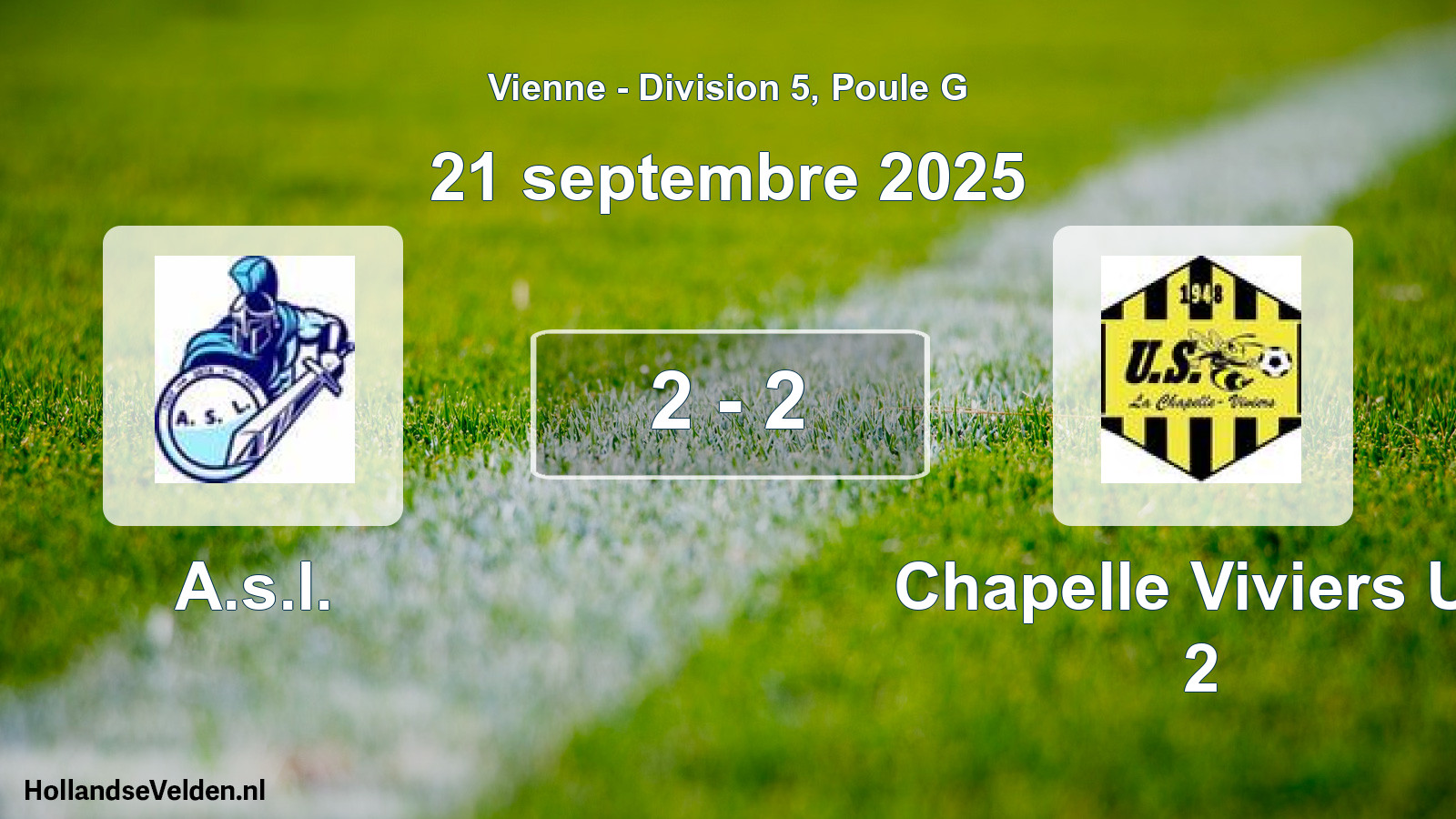Gespeelde wedstrijd: A.s.l. - Chapelle Viviers Us 2 2 - 2 (21 septembre 2025)