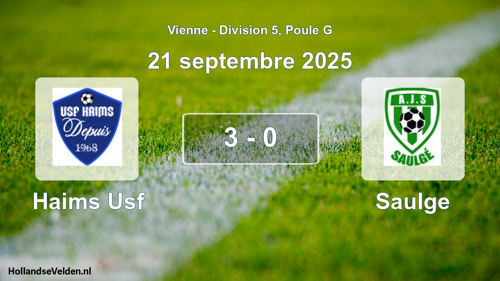 Total number of matches played: Haims Usf - Saulge 3 - 0 (21 September 2025)