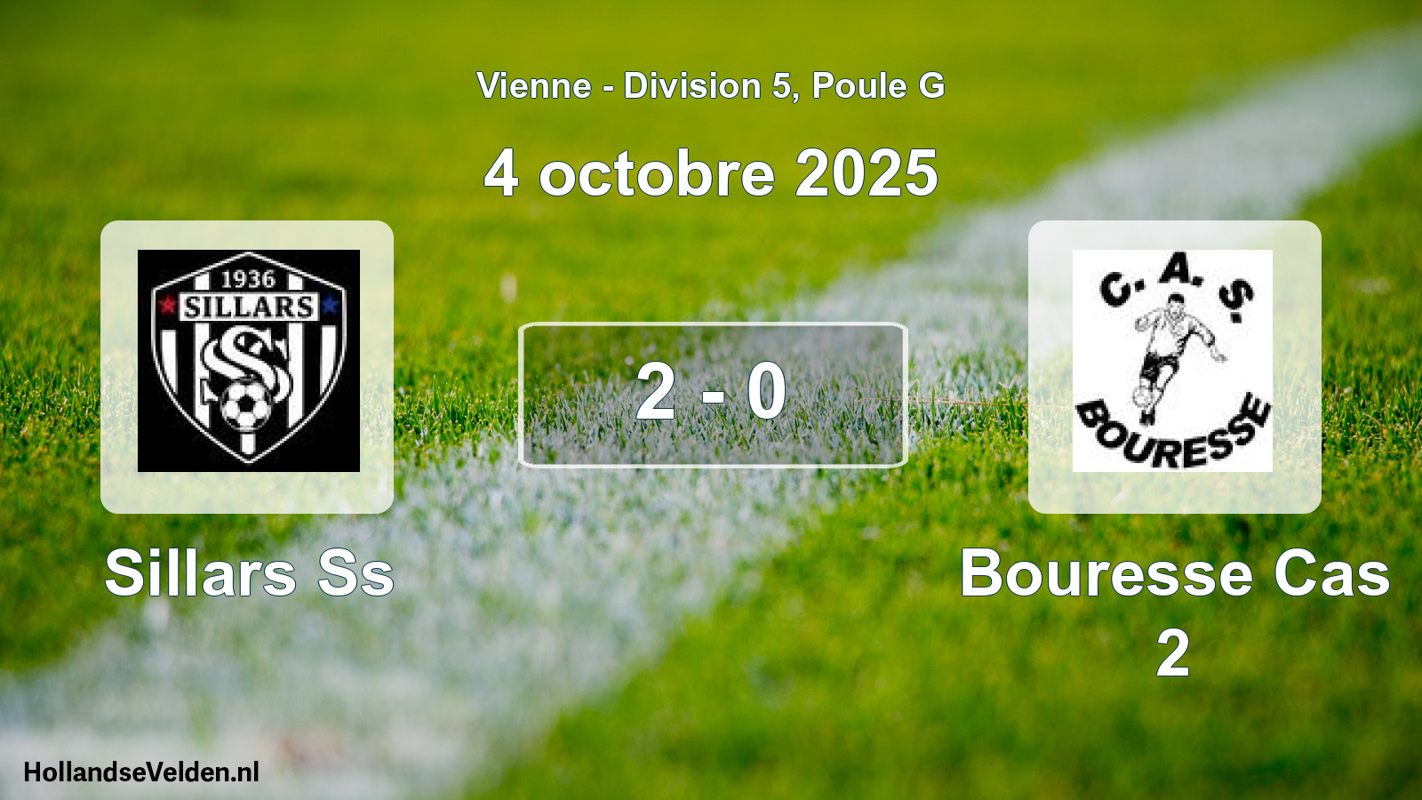 Gespeelde wedstrijd: Sillars Ss - Bouresse Cas 2 2 - 0 (4 octobre 2025)