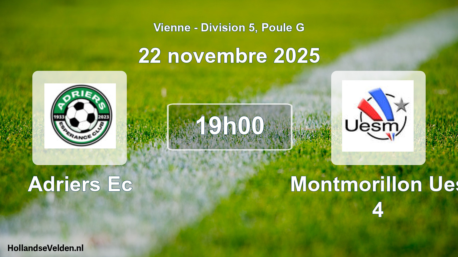 Geplande wedstrijd: Adriers Ec - Montmorillon Ues 4 (22 november 2025)
