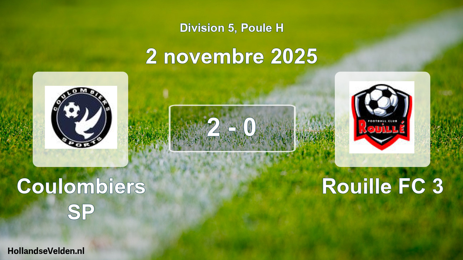 Gespeelde wedstrijd: Coulombiers SP - Rouille FC 3 2 - 0 (2 november 2025)