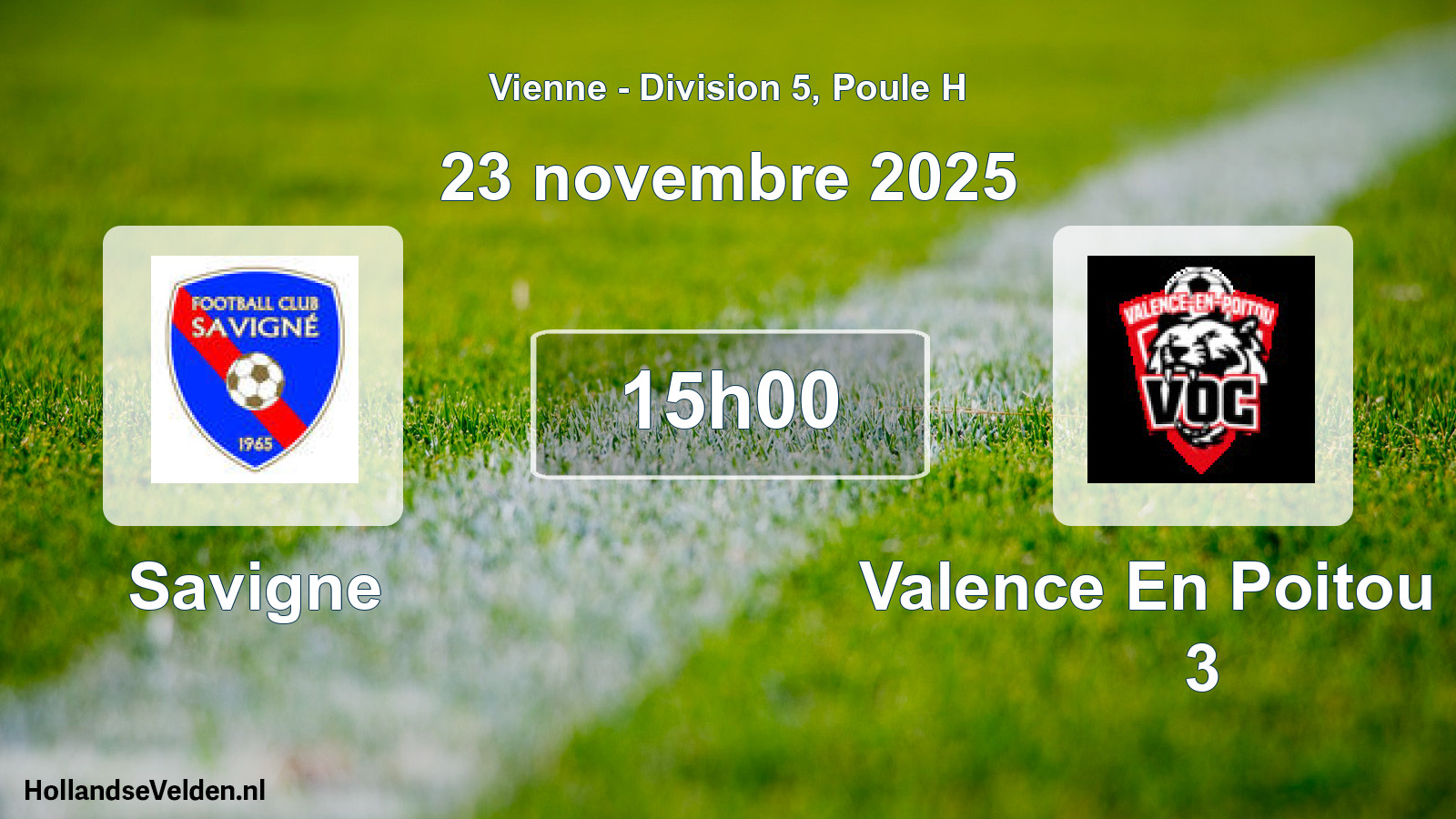 Geplande wedstrijd: Savigne - Valence En Poitou Oc 3 (23 novembre 2025)