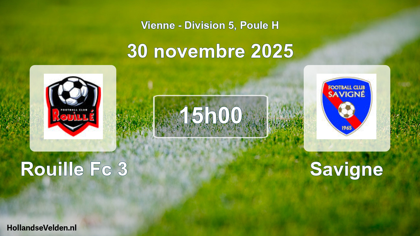 Geplande wedstrijd: Rouille Fc 3 - Savigne (30 novembre 2025)