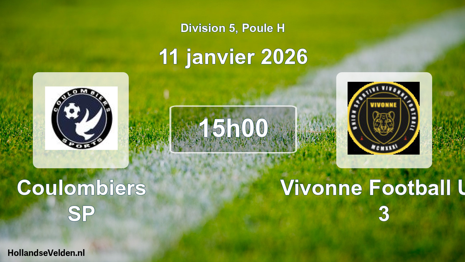 Geplande wedstrijd: Coulombiers SP - Vivonne Football US 3 (11 januari 2026)