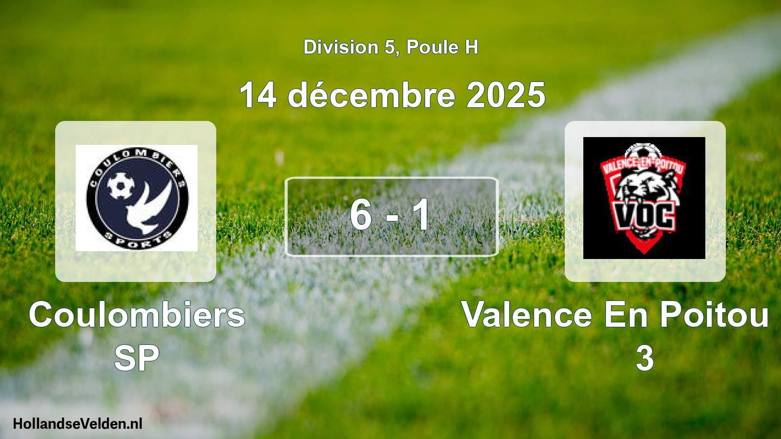 Gespeelde wedstrijd: Coulombiers SP - Valence En Poitou Oc 3 6 - 1 (14 december 2025)