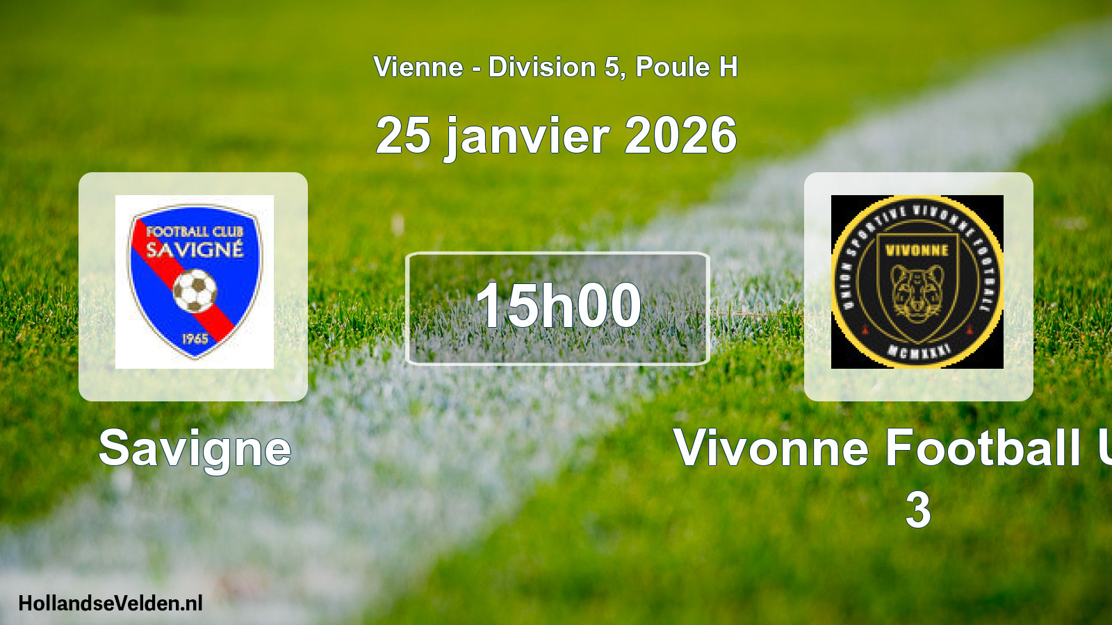 Geplande wedstrijd: Savigne - Vivonne Football Us 3 (25 janvier 2026)