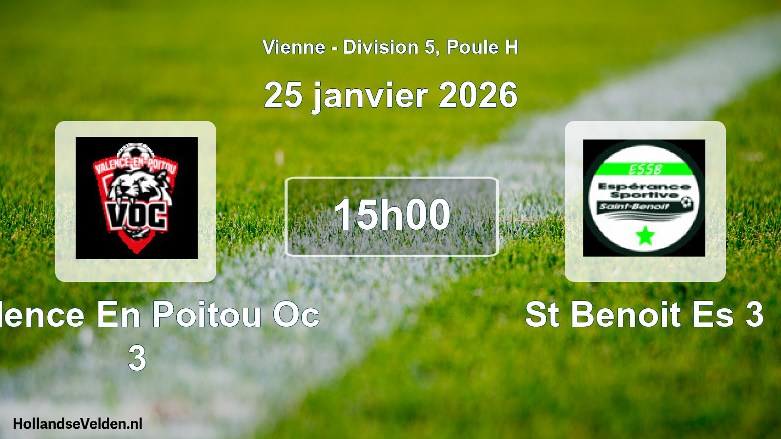 Scheduled Match: Valence En Poitou Oc 3 - St Benoit Es 3 (25 January 2026)