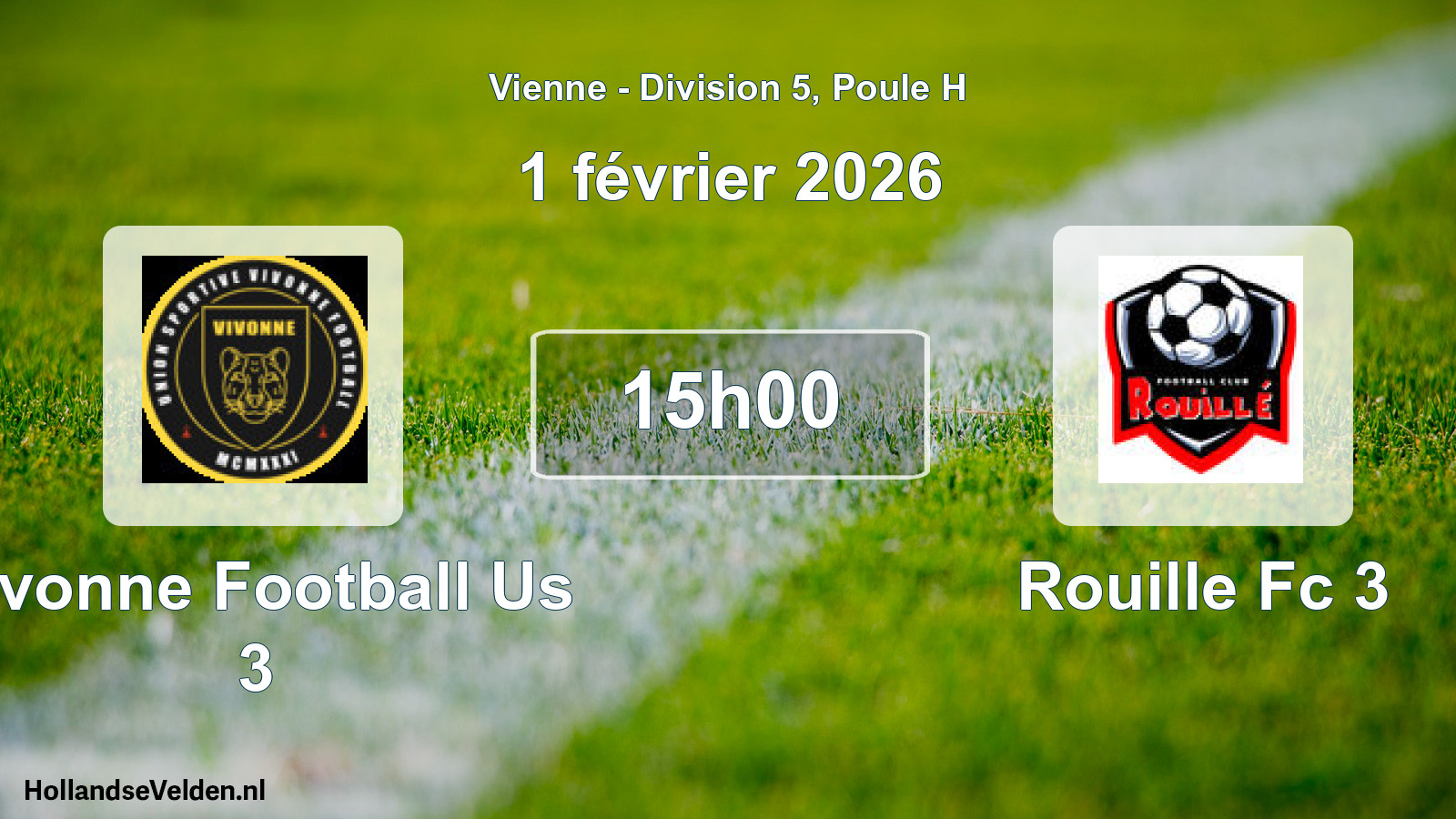 Geplande wedstrijd: Vivonne Football Us 3 - Rouille Fc 3 (1 février 2026)